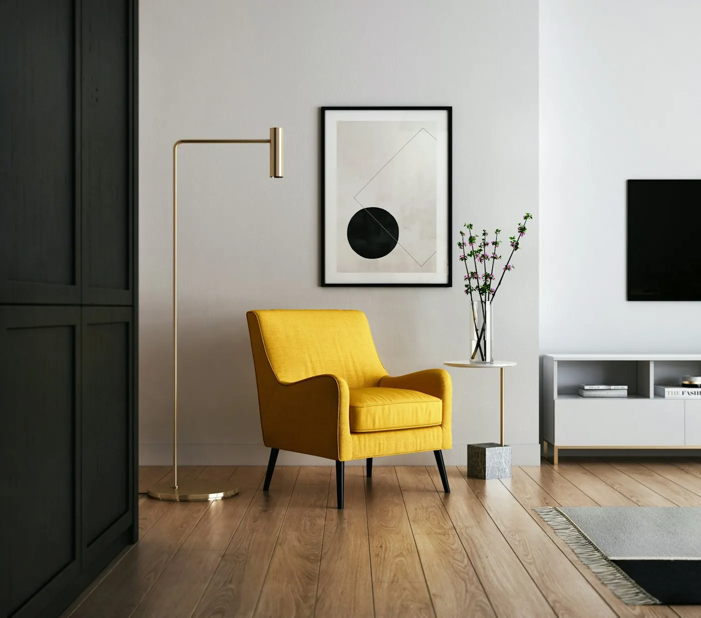 Editorial furniture detail in warm natural materials