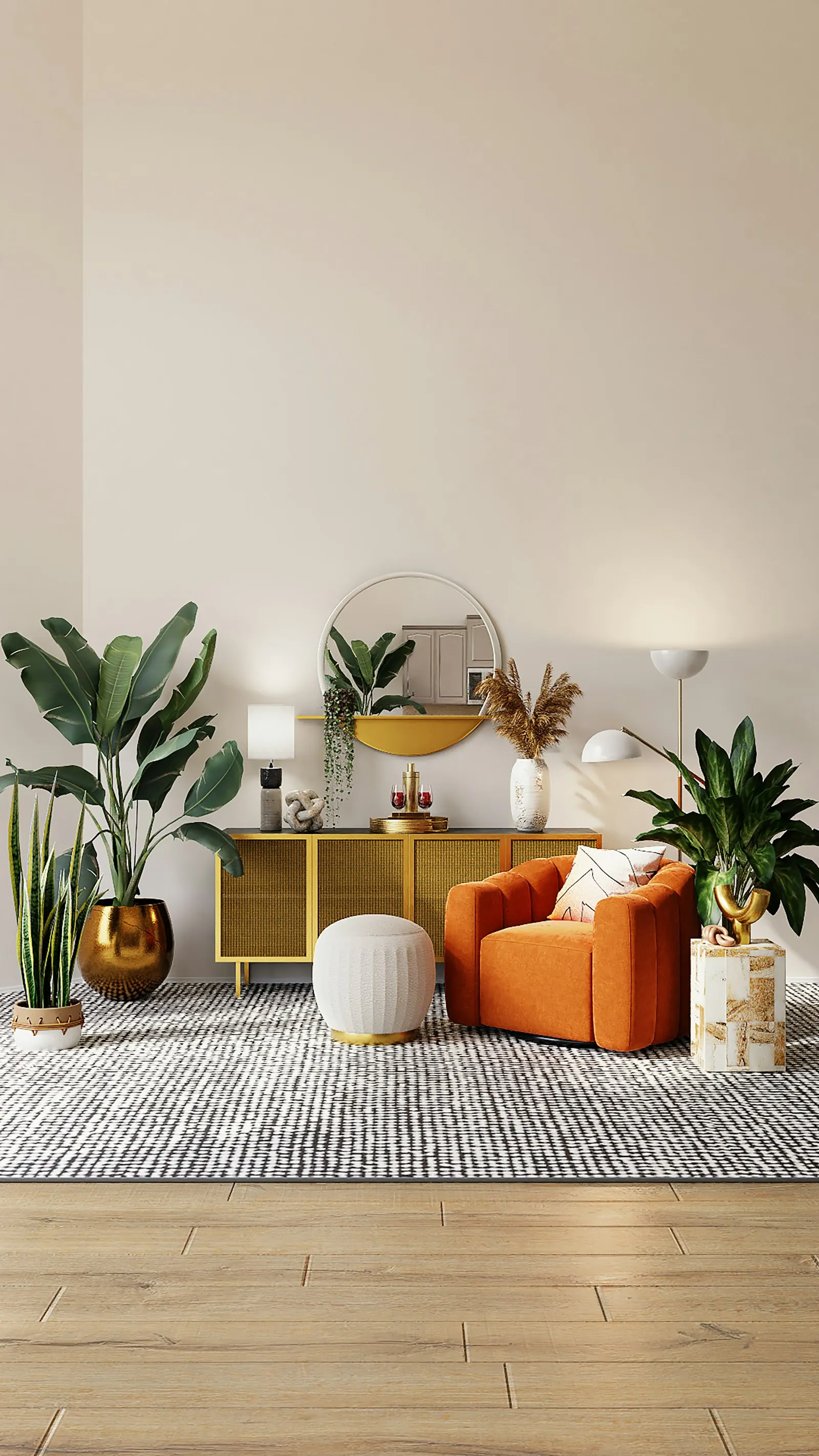 Editorial furniture showroom interior